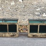 Paire de comptoirs vitrines de magasin anciens.