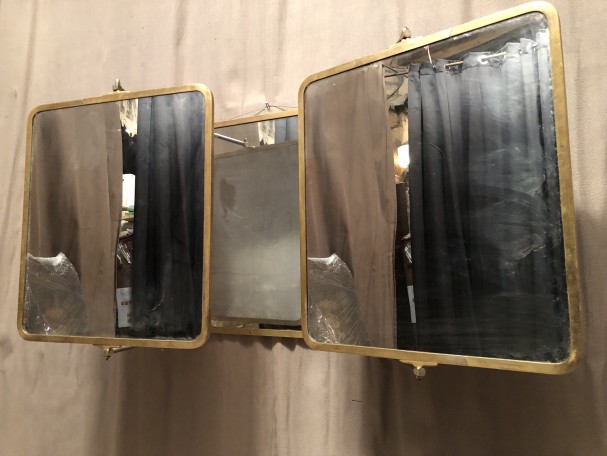Ancien miroir triptyque mural.