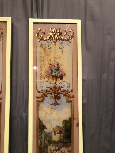 Anciens panneaux de façade de crèmerie, épicerie.