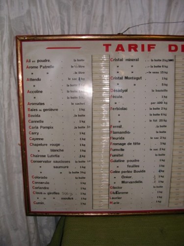 Tarif des épices