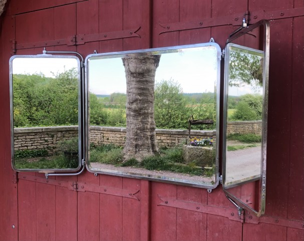 Ancien miroir triptyque.