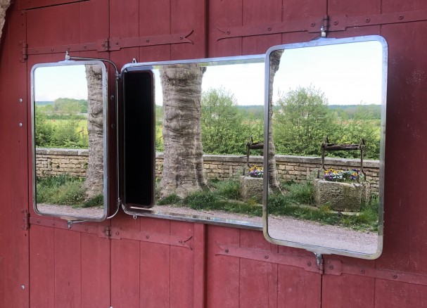 Ancien miroir triptyque.