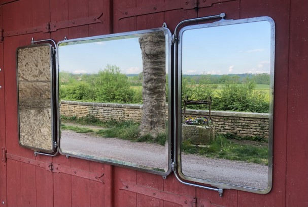 Ancien miroir triptyque.