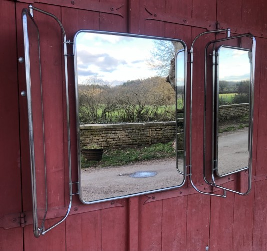 Ancien miroir triptyque mural.