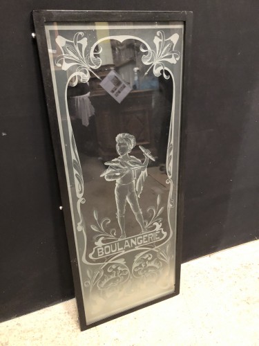 Ancien verre gravé de boulangerie. (réservé VS)