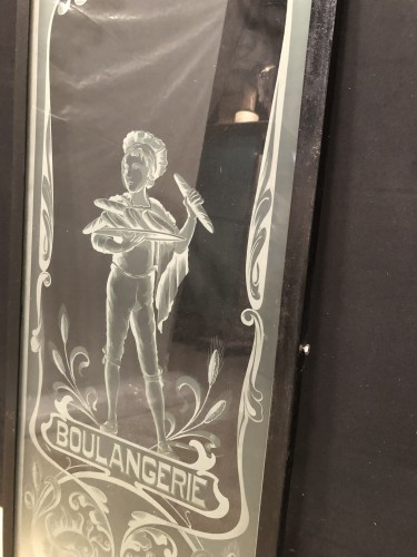 Ancien verre gravé de boulangerie. (réservé VS)