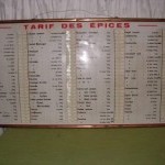 Tarif des épices