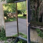 Ancien grand miroir triptyque.