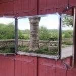 Ancien miroir triptyque.