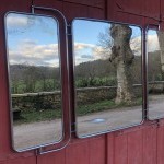 Ancien miroir triptyque mural.