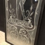 Ancien verre gravé de boulangerie. (réservé VS)